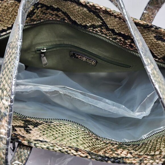 Badgley Mischka Studio Vegan Leather Tote Snake Print Mixed Colors MSRP $129 - Picture 4 of 9